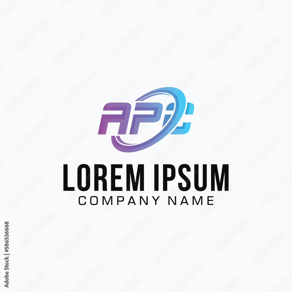 letter A P C logo design template gradient letter A P C logo design template gradient