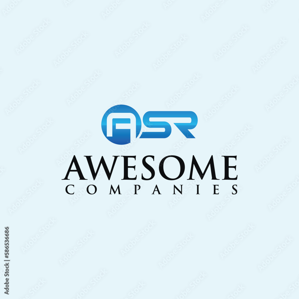 Fototapeta premium letter A S R logo design template gradient