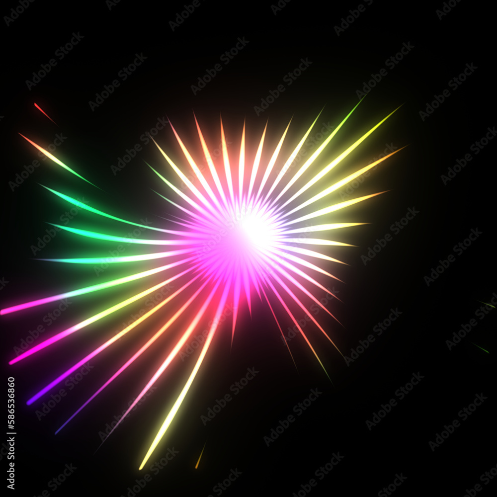 Obraz premium abstract rainbow neon glowing lines