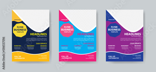 Corporate creative colorful business flyer template design set  abstract business flyer  vector template design or business poster template design