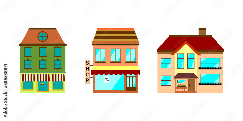 Fototapeta premium Modern City Building Vector Illustration