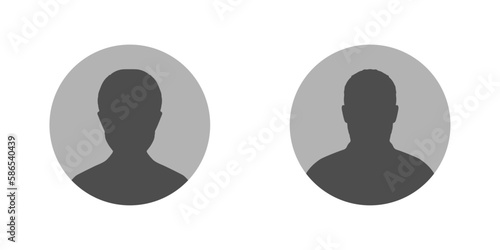 Man and woman head flat vector icon silhouette