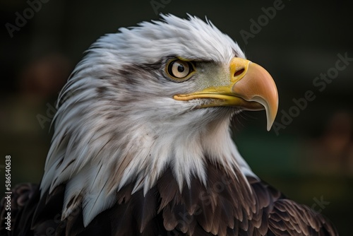 majestic bald eagle in a portrait style against a dark background. Generative AI