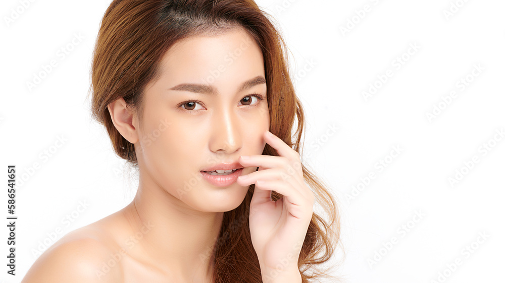 Beautiful young asian woman with clean fresh skin on white background, Face care, Facial treatment, Cosmetology, beauty and spa, Asian women portrait. Beautiful young asian woman with clean fresh skin on white background, Face care, Facial treatment, Cosmetology, beauty and spa, Asian women portrait.
