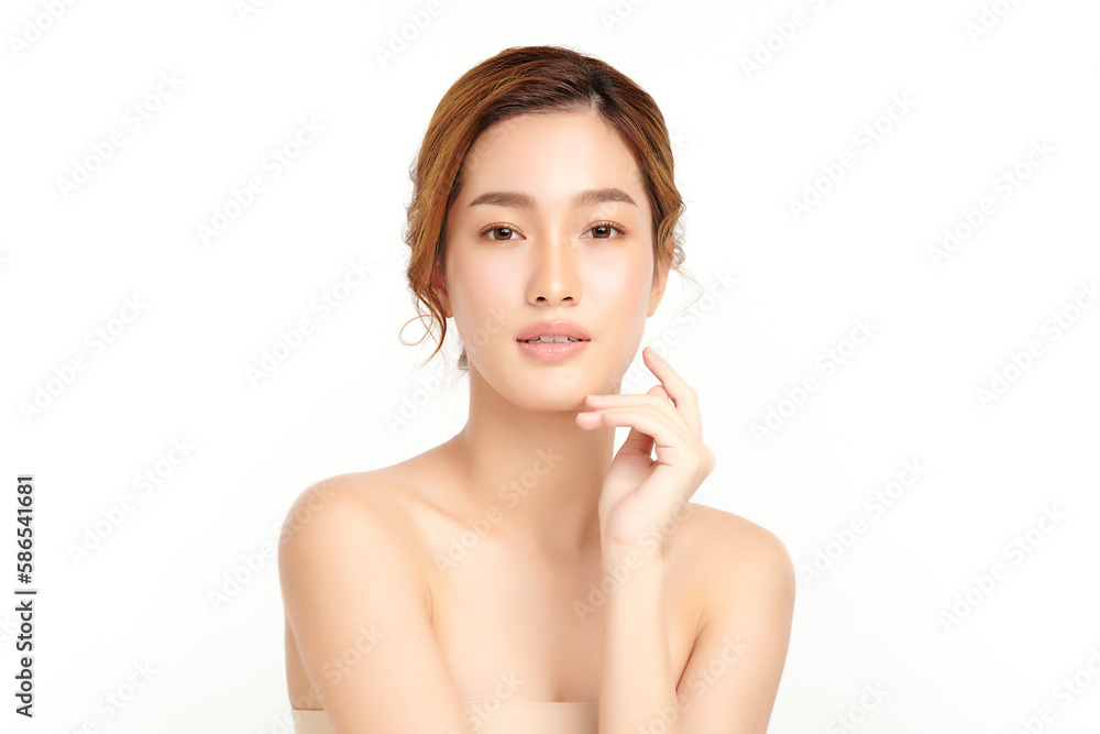 Beautiful young asian woman with clean fresh skin on white background, Face care, Facial treatment, Cosmetology, beauty and spa, Asian women portrait. Beautiful young asian woman with clean fresh skin on white background, Face care, Facial treatment, Cosmetology, beauty and spa, Asian women portrait.