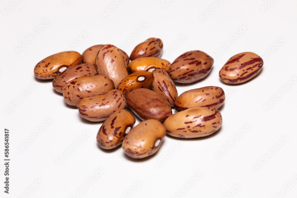 selective focus on pinto Beans isolated on white background selective focus on pinto Beans isolated on white background