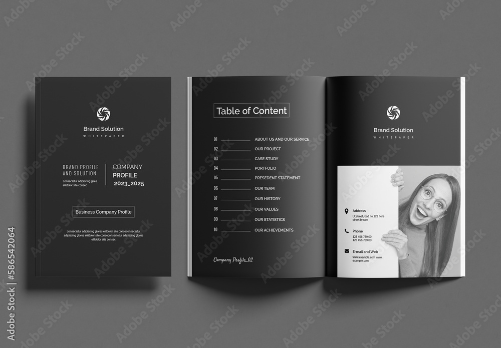 Company Profile Layout Stock Template Adobe Stock