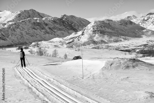 Jotunheimen , ein Paradies für Ski Langläufer - Norwegen - schwarz weiß foto