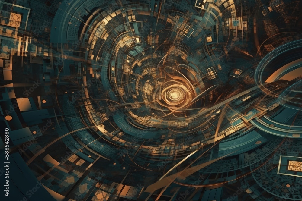 Obraz premium computer generated spiral design. Generative AI