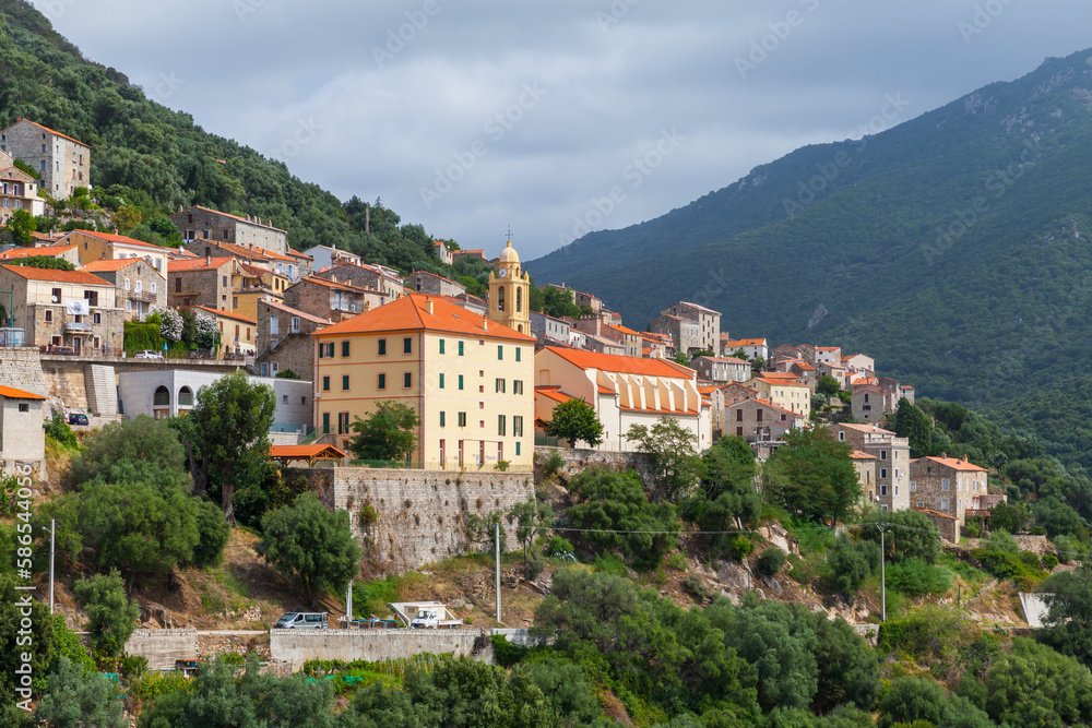 Olmeto town on a summer day. Corsica