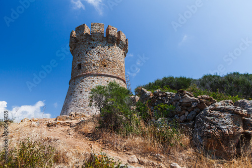 Campanella tower, one of the Genoese towers of Corsica island photo