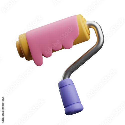 graphic designer roller pain illustration 3d