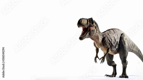 T-Rex dinosaur isolated on white background. Ai generated. © wasan
