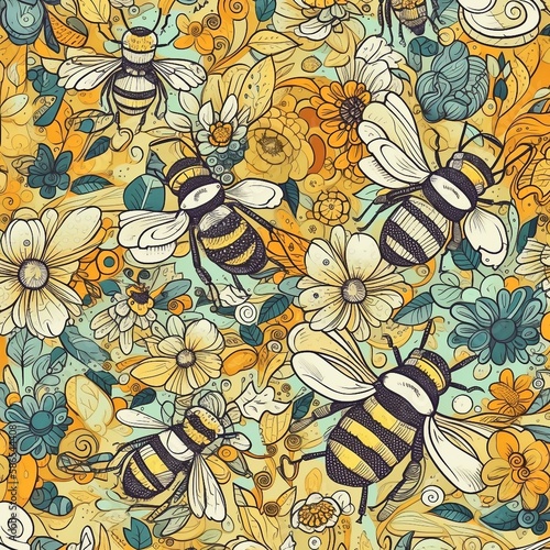 Honigbienenpattern  made by Ai  Ai-Art