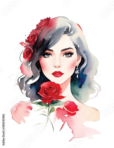 woman with roses