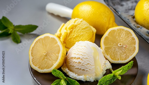 Delicious Lemon, fruit, Ice Cream Sorbet / High Quality