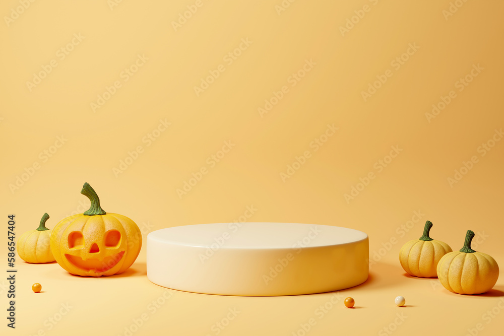 Halloween background podium for product display.