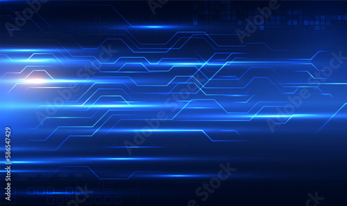Abstract technology background hitech communication concept. Technology sci fi circuit. Circuit technology future, system data connection interface computer on dark blue background. Vector EPS10.