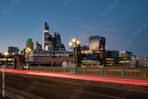 A view of the London skyline from the Southwark Bridge photo