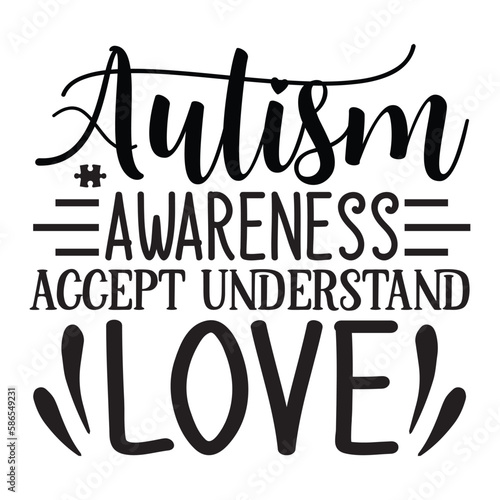 Autism awareness, accept understand love SVG