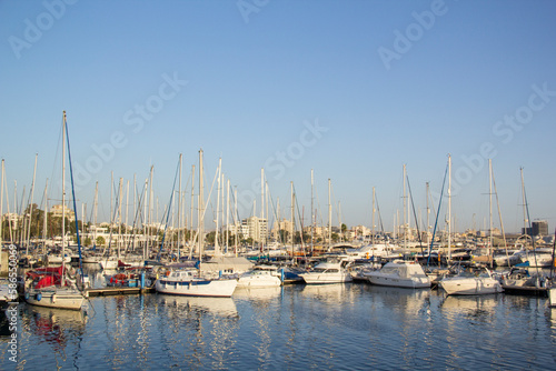 Beautiful view of the yacht parking in Larnaca, Cyprus © marinadatsenko