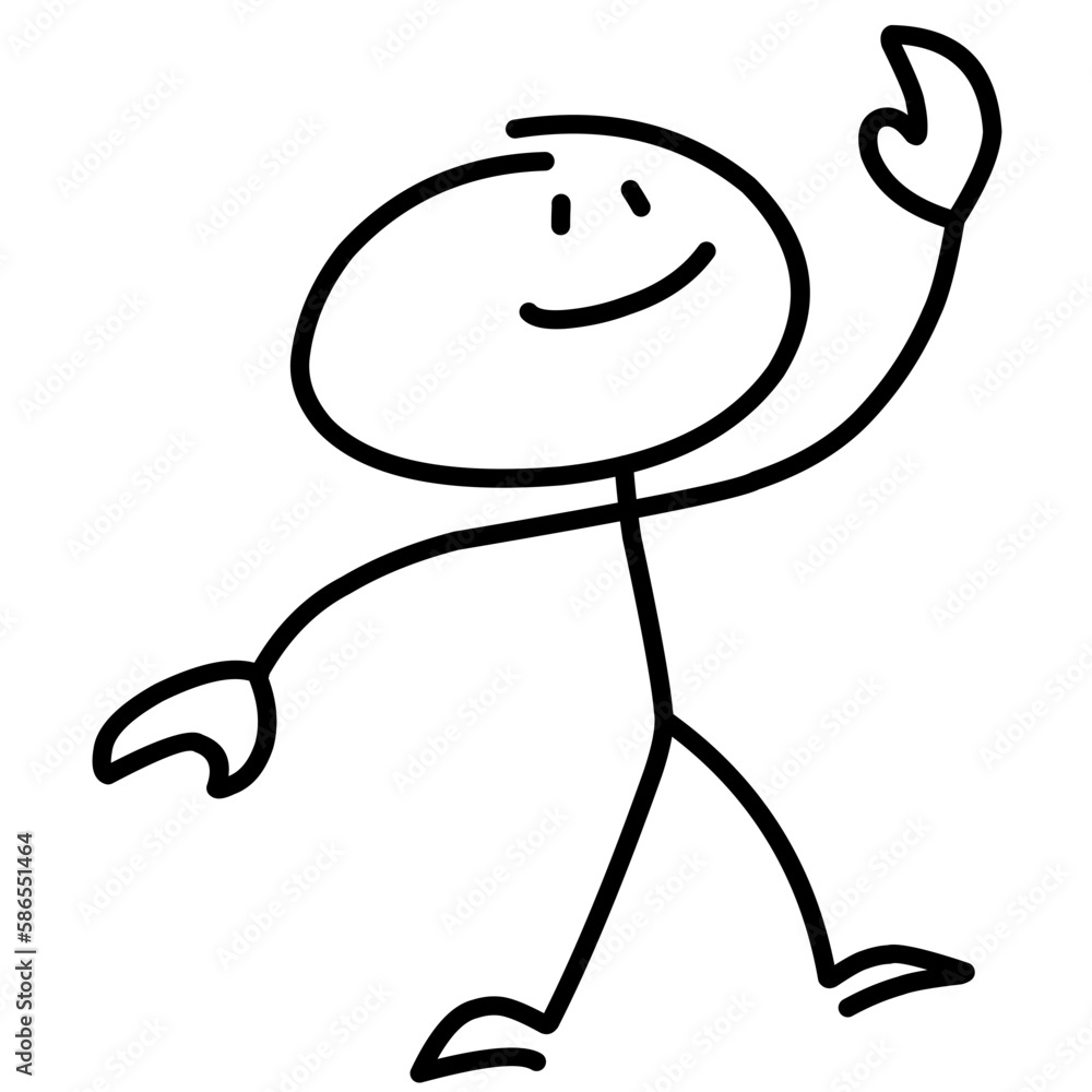Cartoon hand drawn stick man in various vector poses Cartoon hand drawn stick man in various vector poses