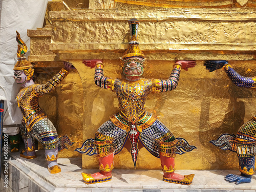Photography Demon guardian inside the Grand Palace in Bangkok