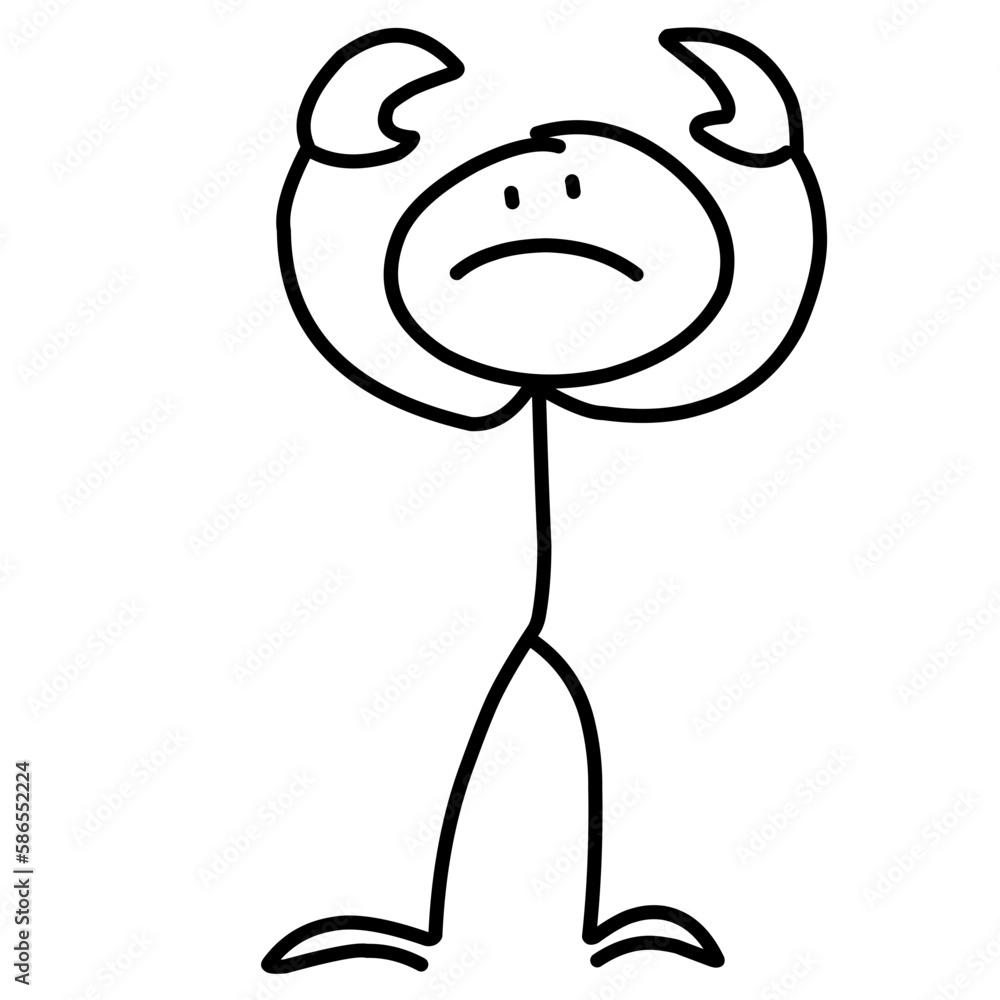 Obraz premium Cartoon hand drawn stick man in various vector poses