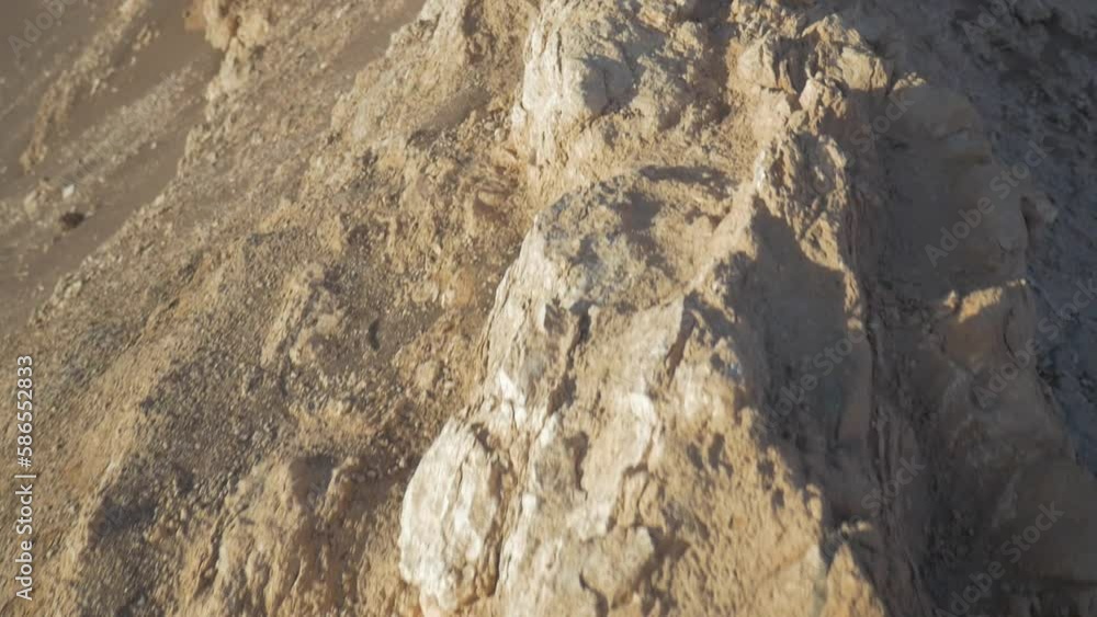 Sandy pebble on the crest of a hill in the Atacama Desert, in Chile