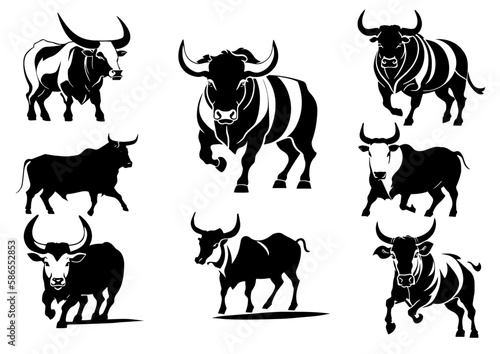 Bulls vector set