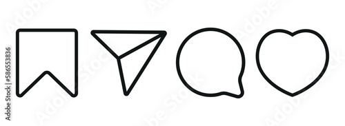 Like, Comment, Share and Save Icon of Social Media