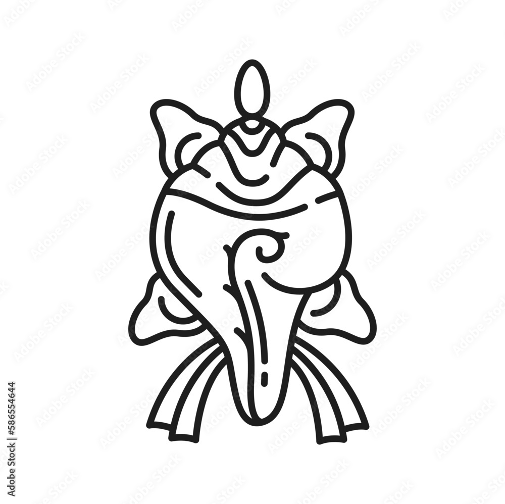 Buddhism religion conch shell symbol, Buddhist sign of Dharma and Ayurveda, vector icon. Shankha or shell conch icon of Buddhism, Hinduism and Tibetan Buddhist religious symbol of Ashtamangala Buddhism religion conch shell symbol, Buddhist sign of Dharma and Ayurveda, vector icon. Shankha or shell conch icon of Buddhism, Hinduism and Tibetan Buddhist religious symbol of Ashtamangala