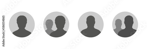 Default anonymous user portrait  flat vector illustrations