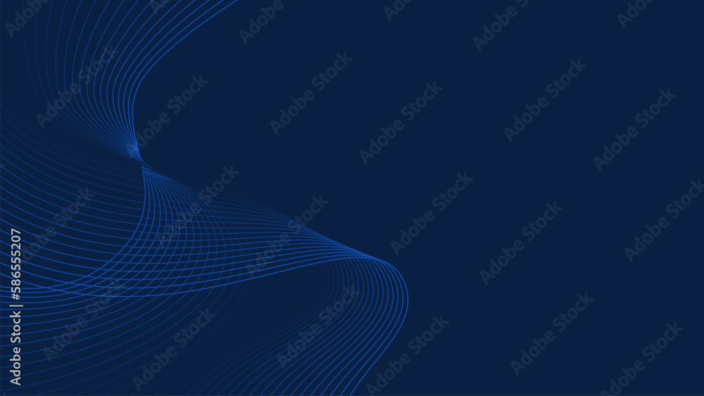 Blue waves on navy background. Editable stroke Blue waves on navy background. Editable stroke