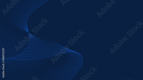 Blue waves on navy background. Editable stroke