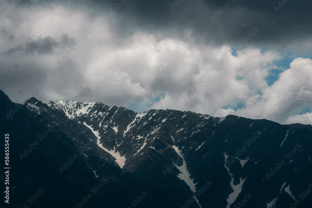 Black Mountain of Gabbin Jabba Swat Valley Pakistan.
Kalam Mountains Peak - Clouds Over Mountains in Swat Valley.