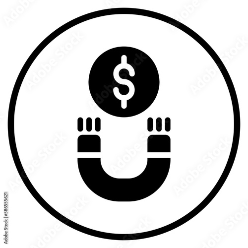 money magnet glyph icon