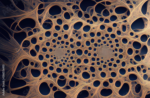 a computer generated image of a pattern of holes - Generative AI