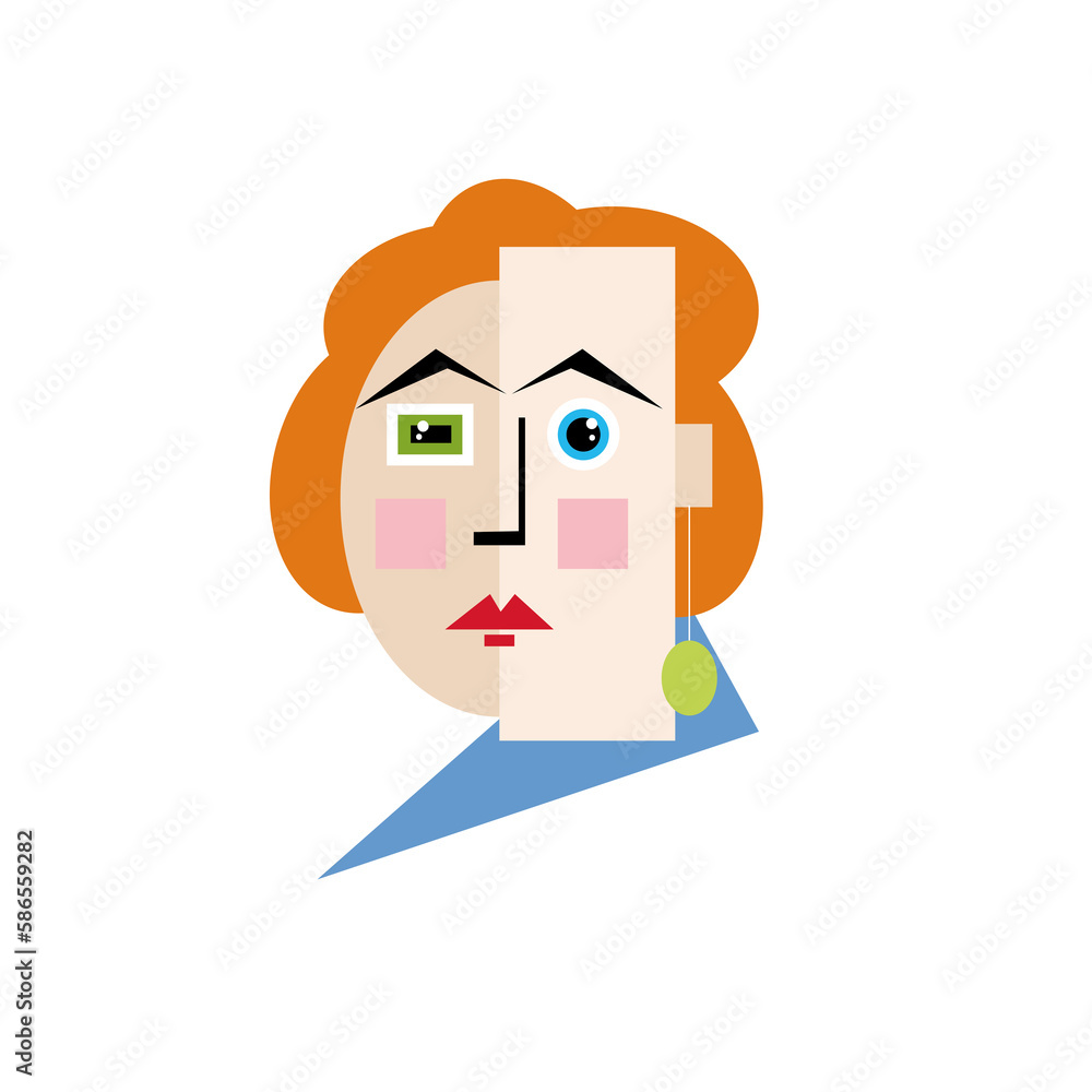 Fototapeta premium abstract face on a transparent background