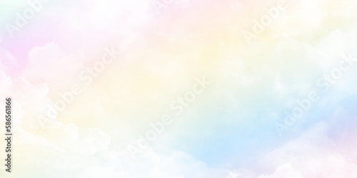 Horizontal Clear blue, pink, purple sky and white cloud detail with copy space. Sky Landscape Background. Summer heaven with colorful clearing sky. Vector illustration. Sky clouds background.