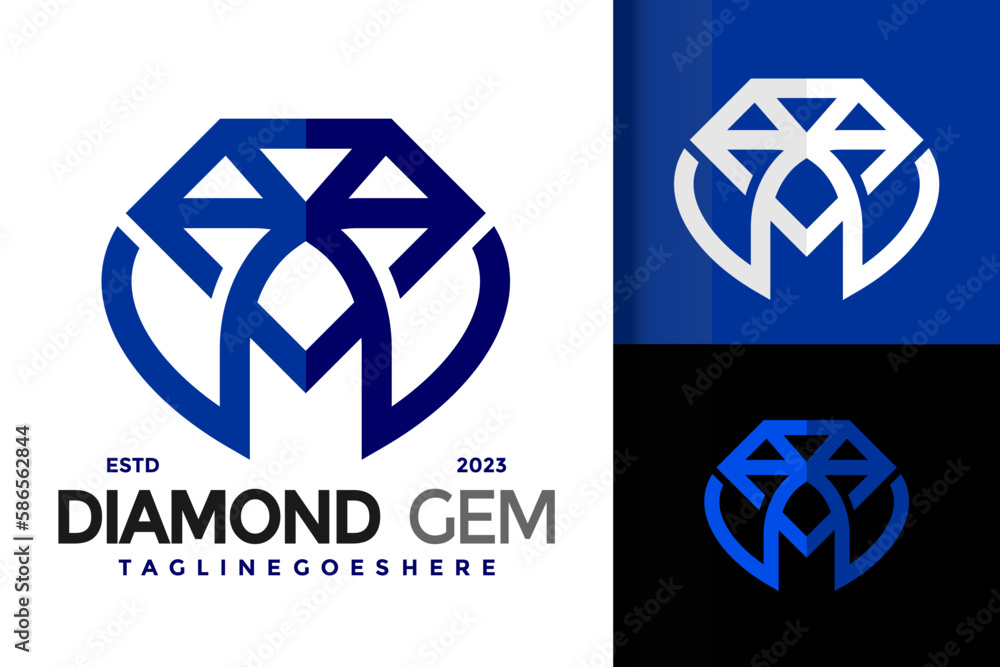 Letter M diamond gem logo vector icon illustration Letter M diamond gem logo vector icon illustration