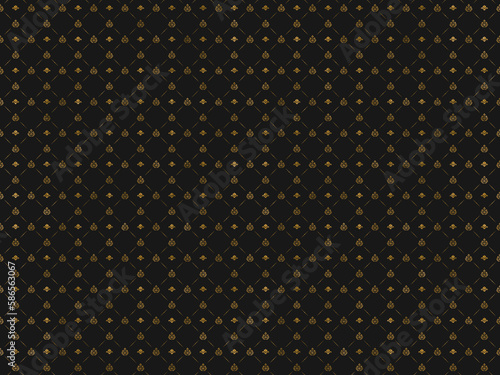 Obraz na płótnie Goldenes Muster mit Ornamenten auf dunklem Hintergrund. w salonie