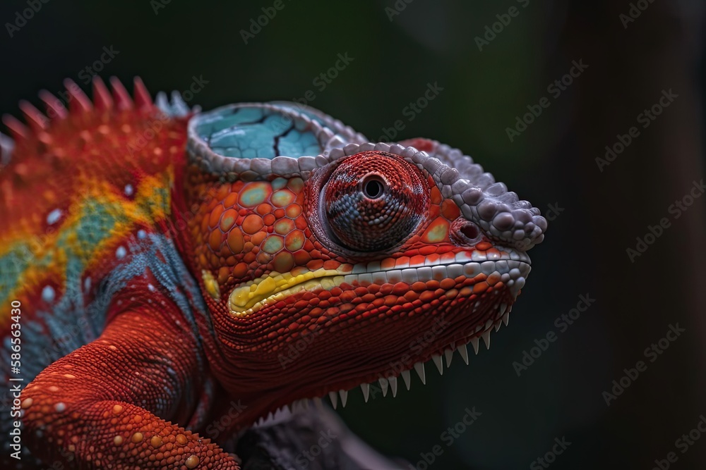 colorful chameleon lizard. Generative Ai colorful chameleon lizard. Generative Ai