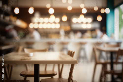 Abstract blurred modern restaurant interior space. Generative Ai