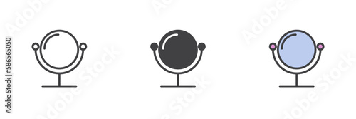 Make-up mirror different style icon set
