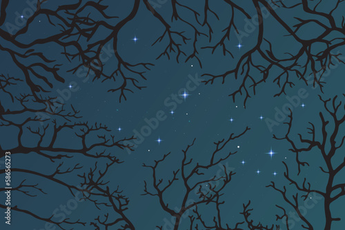 night sky with stars and moon. paper art style. Dreamy background with moon stars and clouds  abstract fantasy background. Half moon  stars and clouds on the dark night sky background.