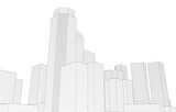 skyscrapers in the city 3d illustration