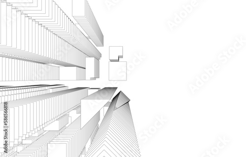 skyscrapers in the city 3d illustration