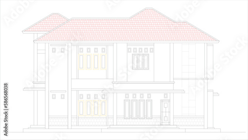Dream luxury home blueprint illustration, dream home layout blueprint vector