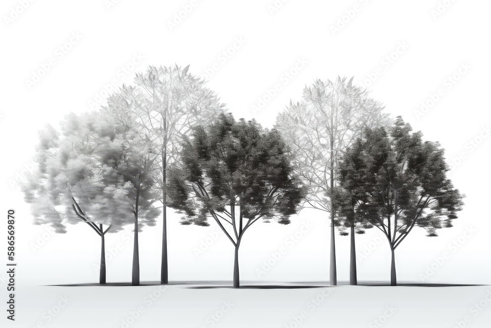 Fototapeta premium winter forest with snow-covered trees. Generative AI